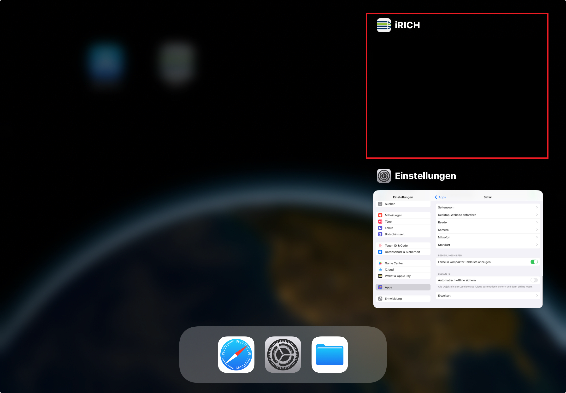 Übersicht aktiver Apps