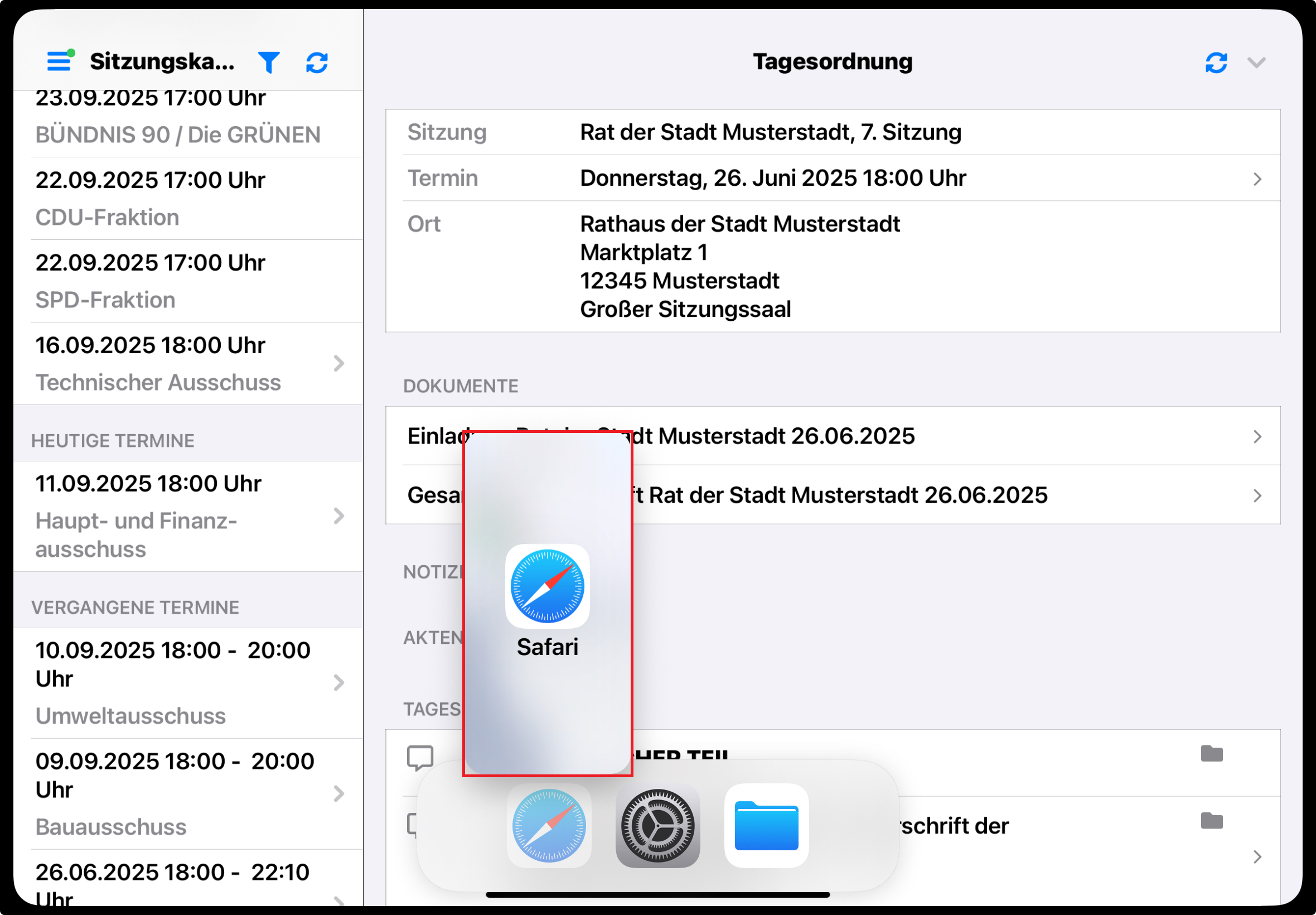 Positionierung Anzeige