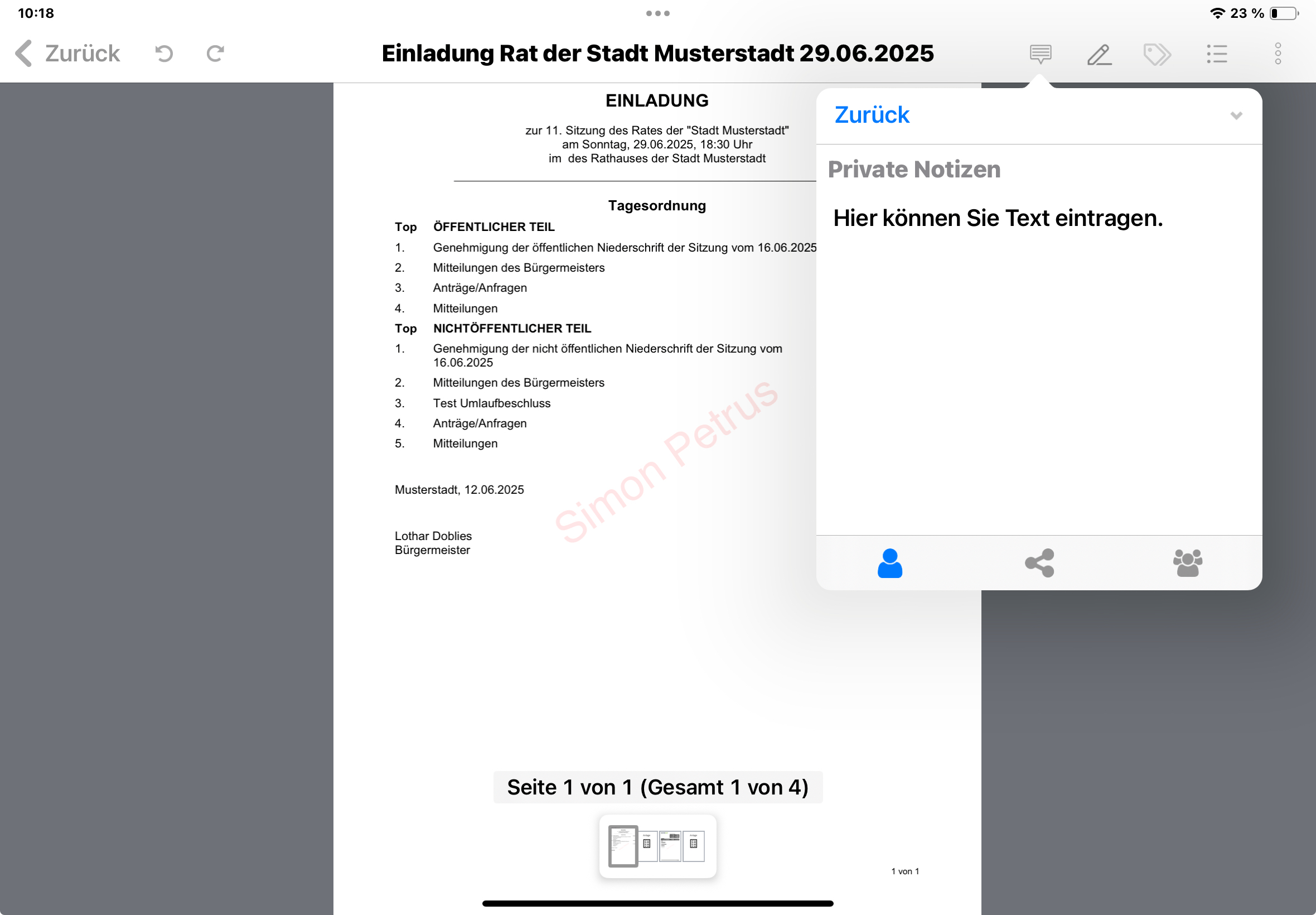 Fertigstellung Randnotiz