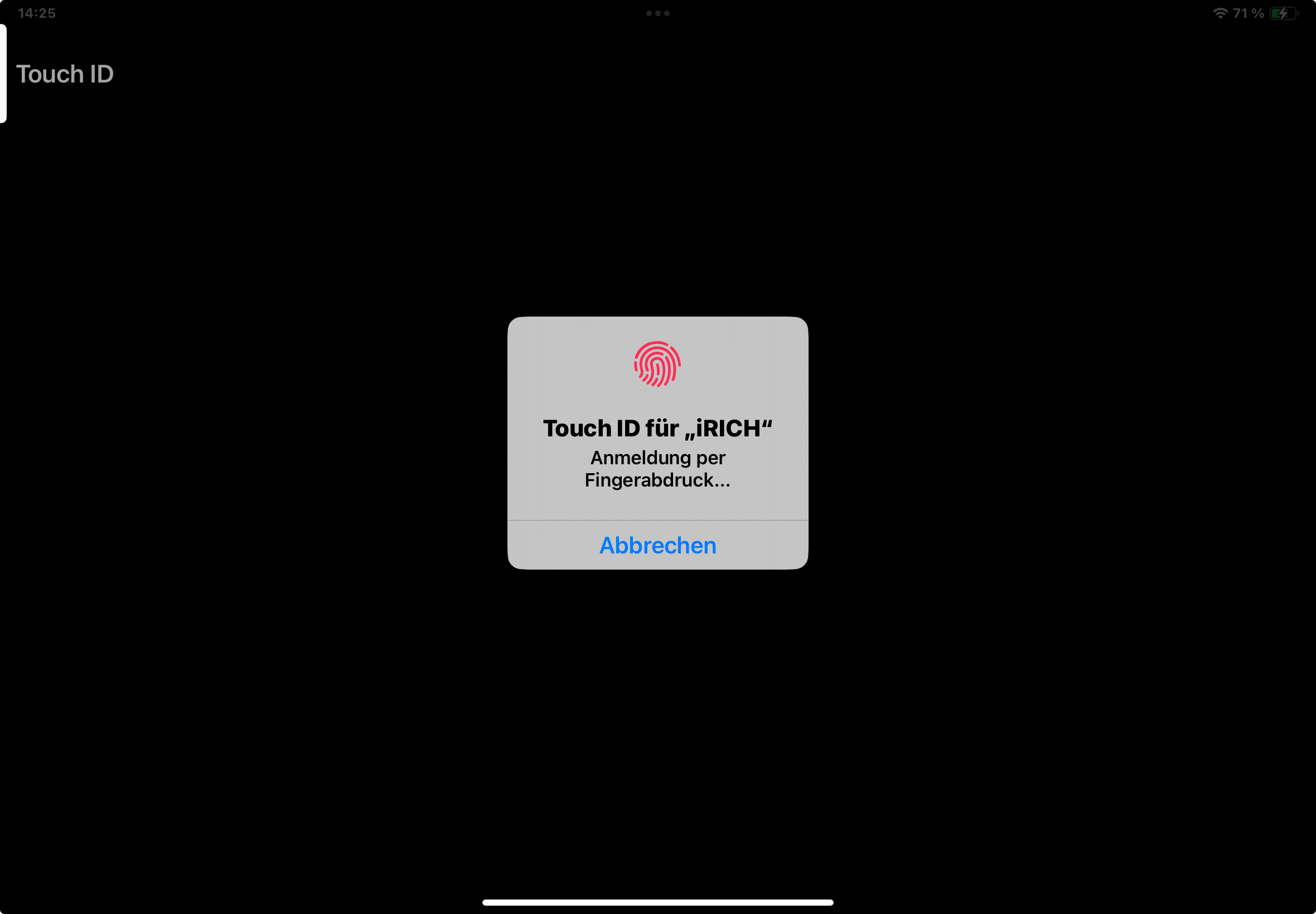 Anmeldung per Biometrie