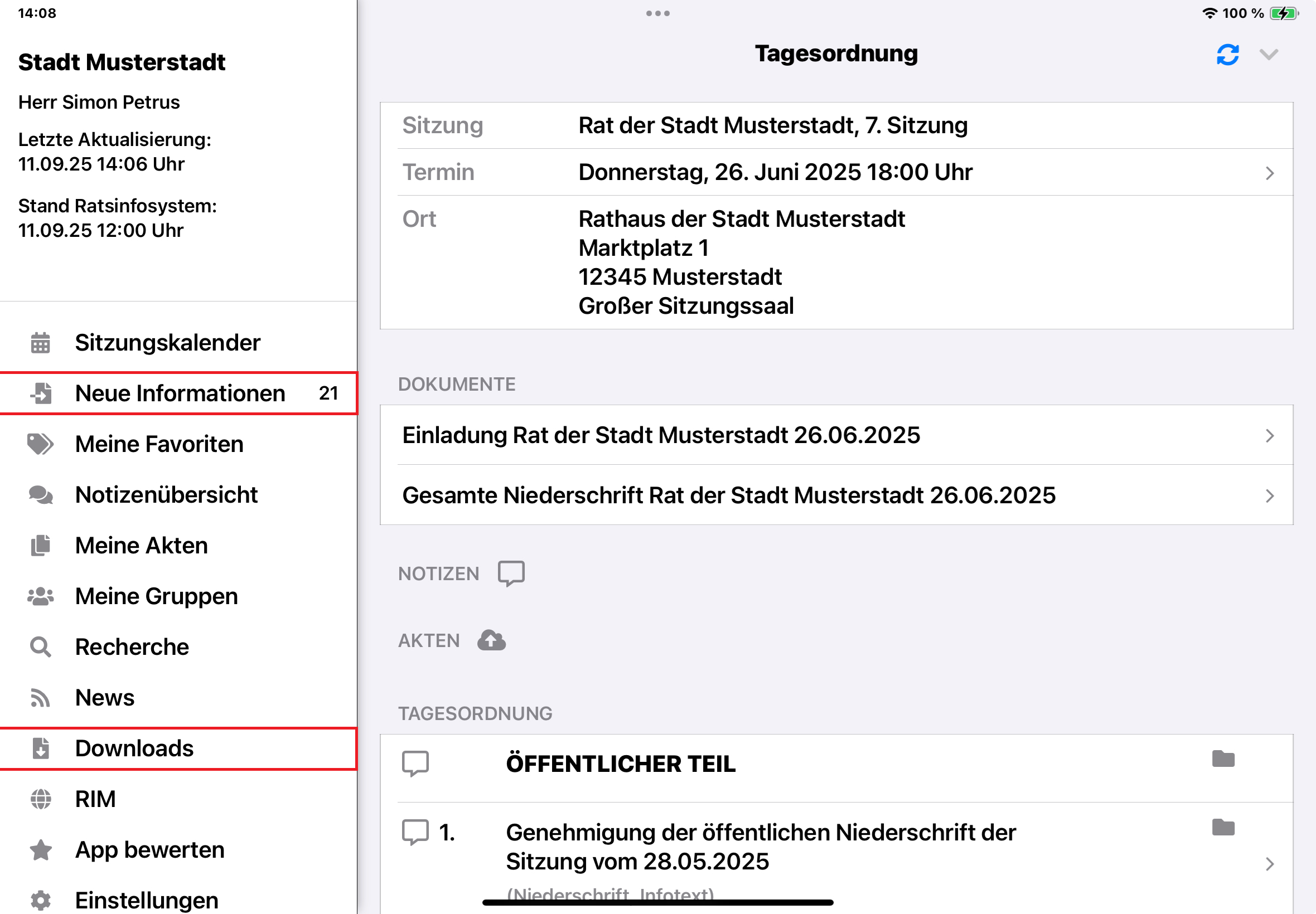 Synchronisationsstatus