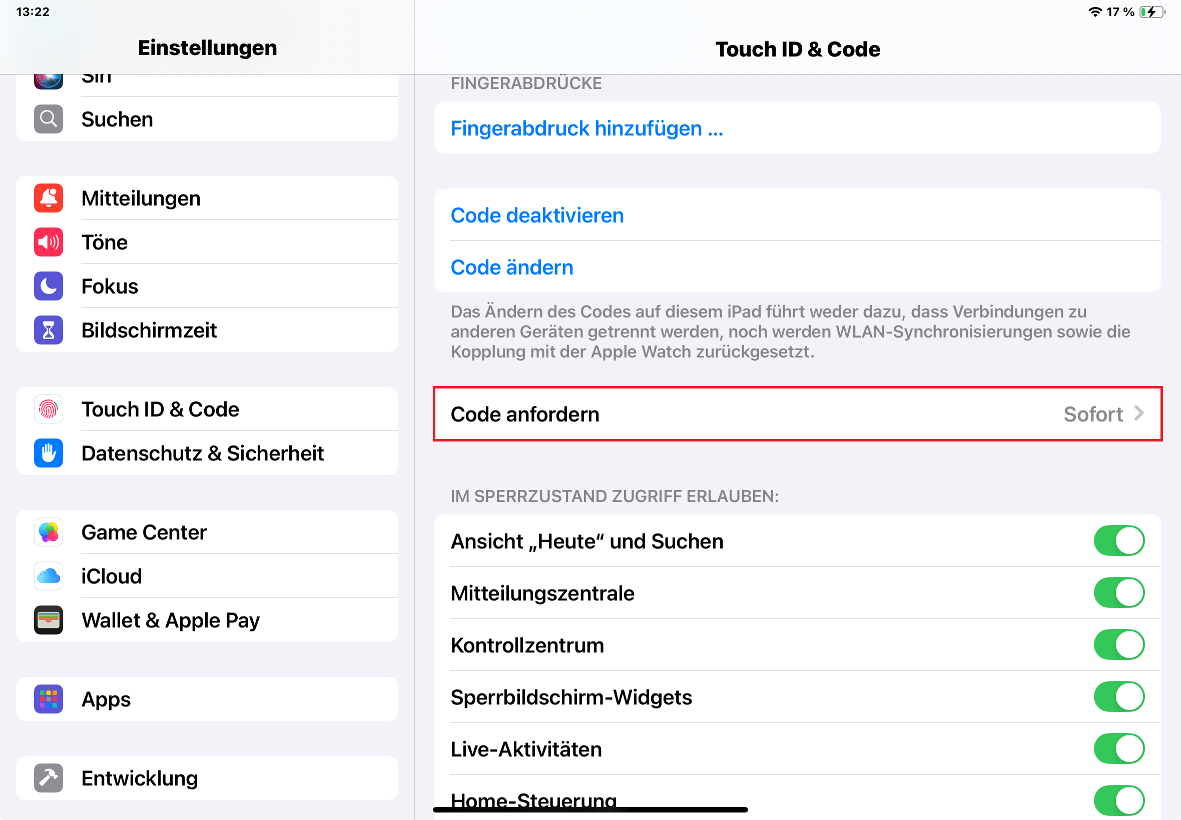 Code-Anforderungsdauer