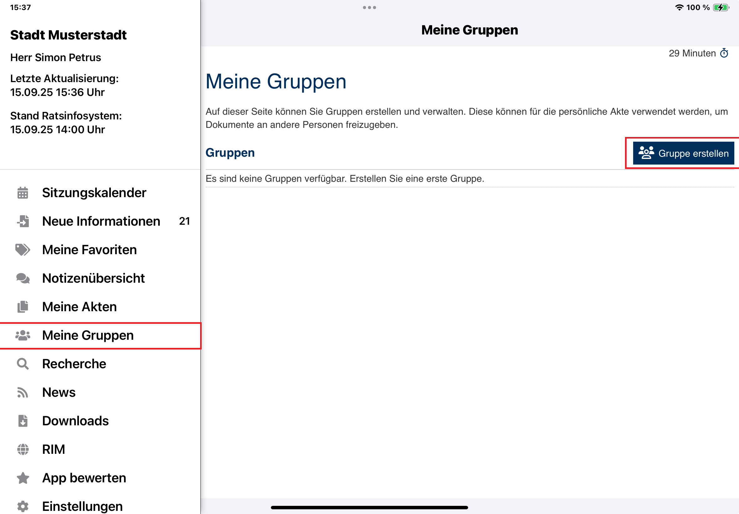 Neuanlegung/Anpassung Gruppen